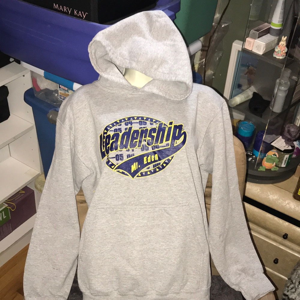 Light grey Mt Eden leadership custom hoodie